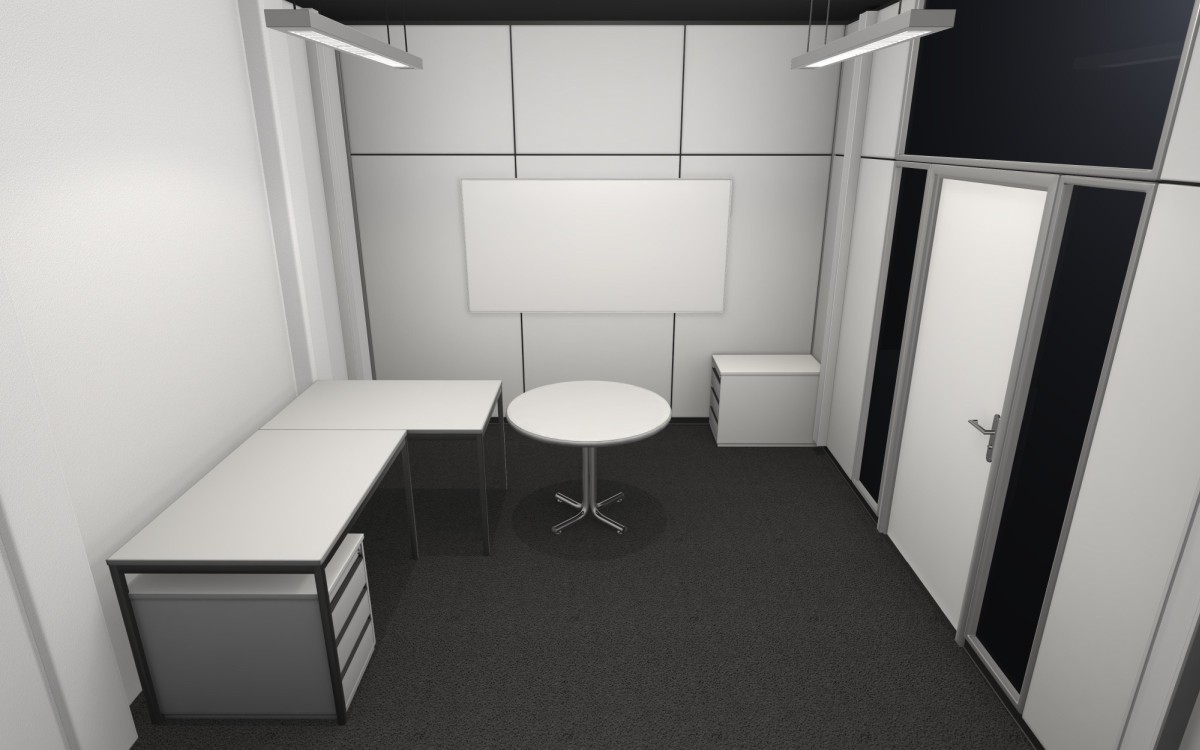 Rendering of virtual replication of our office space
